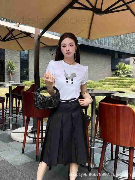 two piece dress designer gaoding bubble sleeve letter embroidery t-shirt high display leg length 100 pleated half skirt set for women's, White
two piece dress designer gaoding bubble sleeve letter embroidery t-shirt high display leg length 100 pleated half skirt set for women's, White