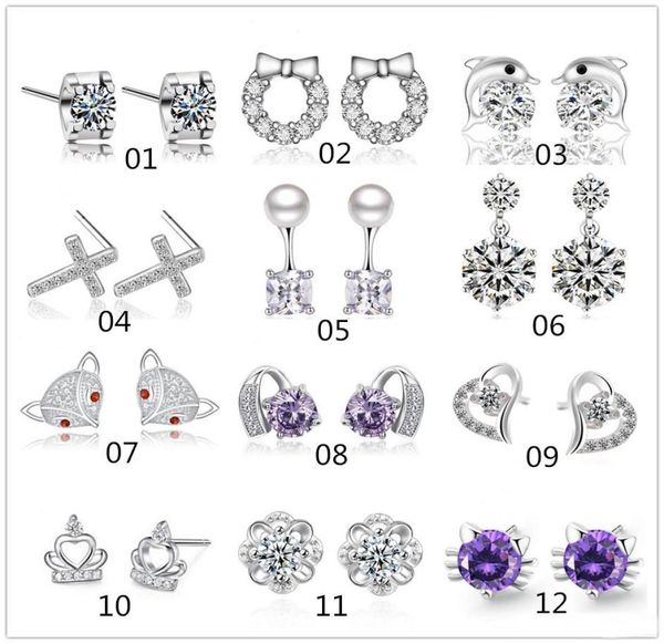 mix style 925 sterling silver plated stud earrings heart crown cross charm earrings for women jewelry3808855, Golden;silver
mix style 925 sterling silver plated stud earrings heart crown cross charm earrings for women jewelry3808855, Golden;silver