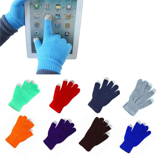 14pair winter touch screen warm gloves for student knitted gloves, Blue;gray