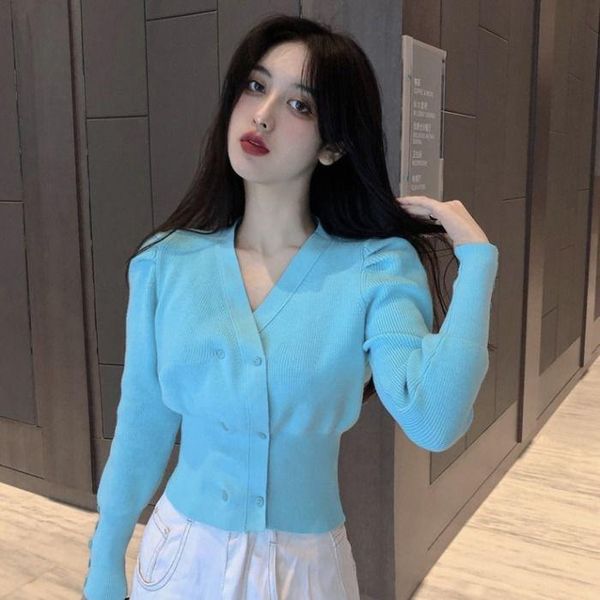 sweaters woman sweaters cardigan fall vneck puff sleeve short sweater double breasted fitted waist long sleeve sweater coat women, White;black
sweaters woman sweaters cardigan fall vneck puff sleeve short sweater double breasted fitted waist long sleeve sweater coat women, White;black