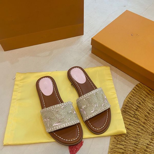 2023 women slippers outdoor banquet slide shoes pp straw summer leather sandals multicolor flat heel mule letter size 35-42, Black
2023 women slippers outdoor banquet slide shoes pp straw summer leather sandals multicolor flat heel mule letter size 35-42, Black
