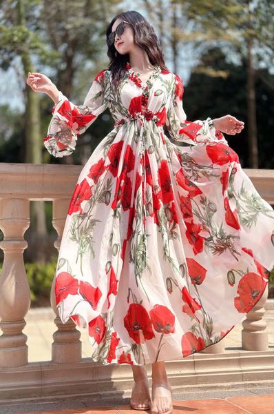 530 2023 spring summer flora print dress v neck long sleeve red dress panelld dress luxury fashion prom womens clothes as8, Black
530 2023 spring summer flora print dress v neck long sleeve red dress panelld dress luxury fashion prom womens clothes as8, Black