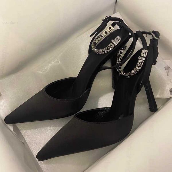 2023 spring/summer new thin pointed single aw rhinestone letter buckle strap wrap head sandals women's high heel shoes665, Black
2023 spring/summer new thin pointed single aw rhinestone letter buckle strap wrap head sandals women's high heel shoes665, Black