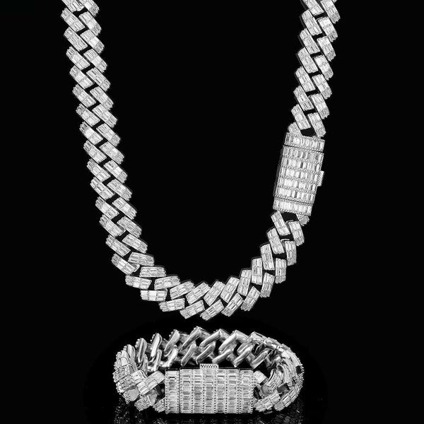 18mm mens chunky cuban necklace gold plated iced out aaaaa bling cz flip clasp baguette cuban link chain, Silver
18mm mens chunky cuban necklace gold plated iced out aaaaa bling cz flip clasp baguette cuban link chain, Silver