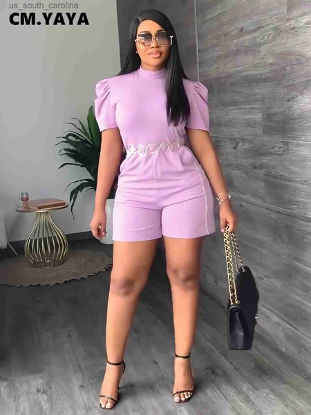 cm.yaya women puff short sleeve chain belt solid playsuit romper fashion street one piece set outfits overalls l230522, White
cm.yaya women puff short sleeve chain belt solid playsuit romper fashion street one piece set outfits overalls l230522, White