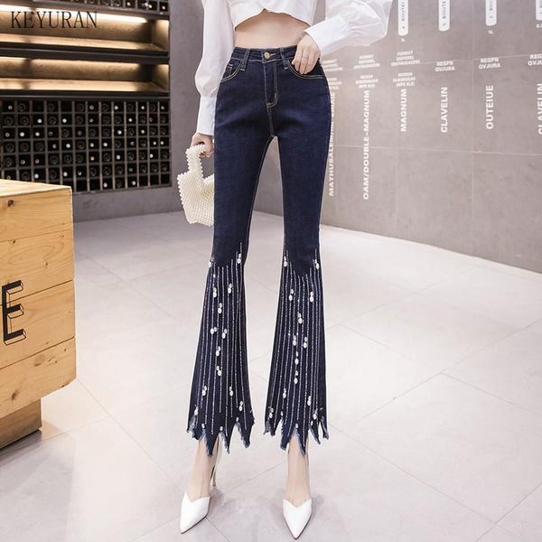 jeans stretchy oversize women flare jeans pants pearls beading tassels irregular denim skinny jeans woman high waist pants mom jeans, Blue
jeans stretchy oversize women flare jeans pants pearls beading tassels irregular denim skinny jeans woman high waist pants mom jeans, Blue