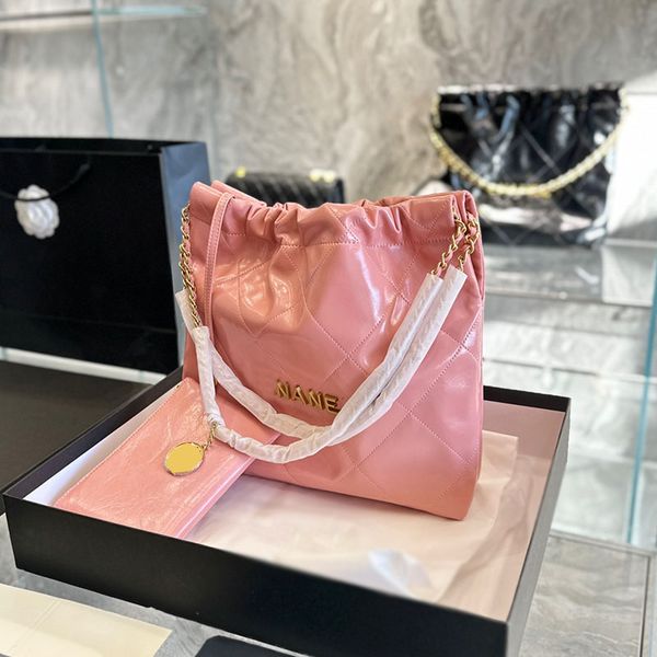 womens designer oil wax leather 22 shopping shoulder bag pink white black gold metal hardware matelasse chain coin charm wallet pouch outdoo
womens designer oil wax leather 22 shopping shoulder bag pink white black gold metal hardware matelasse chain coin charm wallet pouch outdoo