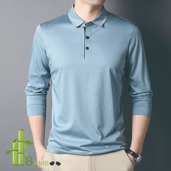 bamboo fiber and cotton blend polo shirt men long sleeve collard tshirt soft and breathable seamless autumnlightweight top, White;black
bamboo fiber and cotton blend polo shirt men long sleeve collard tshirt soft and breathable seamless autumnlightweight top, White;black