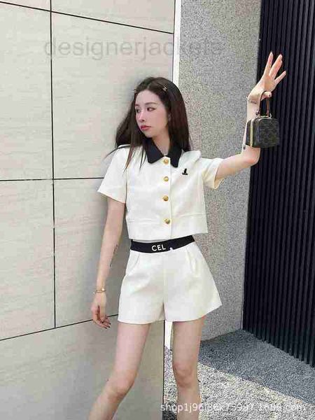 women's tracksuits designer summer new single breasted slim polo collar contrast short coat wide leg shorts fashion two piece set 1p5s, Gray
women's tracksuits designer summer new single breasted slim polo collar contrast short coat wide leg shorts fashion two piece set 1p5s, Gray
