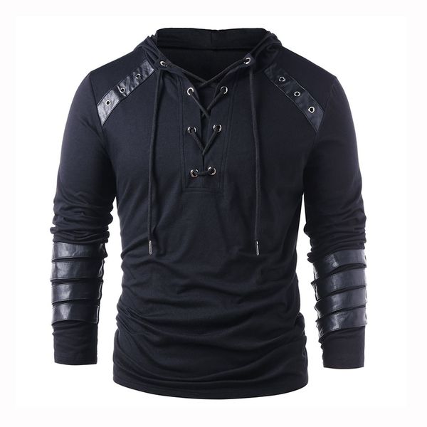 2022 black lace up hooded medieval renaissance pirate cosplay steampunk shirt gothic clothes vintage men victorian, White;black
2022 black lace up hooded medieval renaissance pirate cosplay steampunk shirt gothic clothes vintage men victorian, White;black