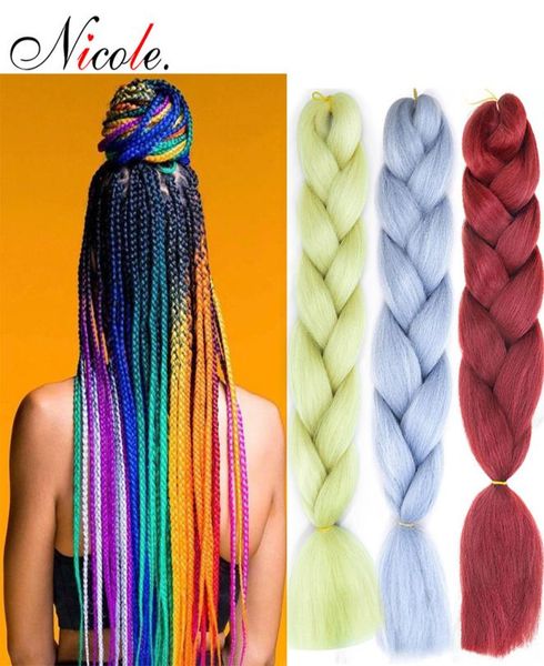 nicole 24inch omber jumbo braiding crochet hair new style soft kanekalon fieber blackpurpleblue color rainbow synthetic hair ext6989351, Black
nicole 24inch omber jumbo braiding crochet hair new style soft kanekalon fieber blackpurpleblue color rainbow synthetic hair ext6989351, Black