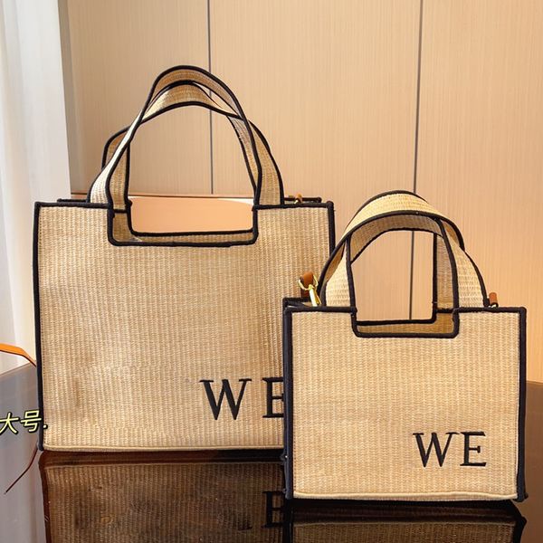 

woven large tote bag raffia straw crochet basket shoulder bags summer holiday beach handbags embroidery fashion letter high capacity lightwe