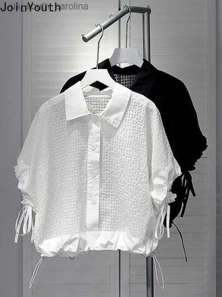 2023 blusas mujer de moda summer blouse for women turndown collar short sleeve white shirts drawstring korean chic ladies l230522
2023 blusas mujer de moda summer blouse for women turndown collar short sleeve white shirts drawstring korean chic ladies l230522