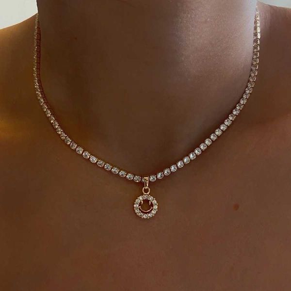 ins niche smiley face gold-plated diamond inlaid necklace choker collarbone necklace, Black
ins niche smiley face gold-plated diamond inlaid necklace choker collarbone necklace, Black