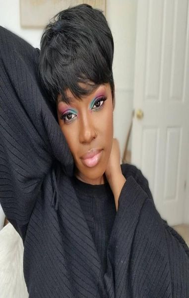 short bob straight human wigs with bangs brazilian virgin hair pixie cut wig natural machine made wigs for black women3801013, Black;brown
short bob straight human wigs with bangs brazilian virgin hair pixie cut wig natural machine made wigs for black women3801013, Black;brown