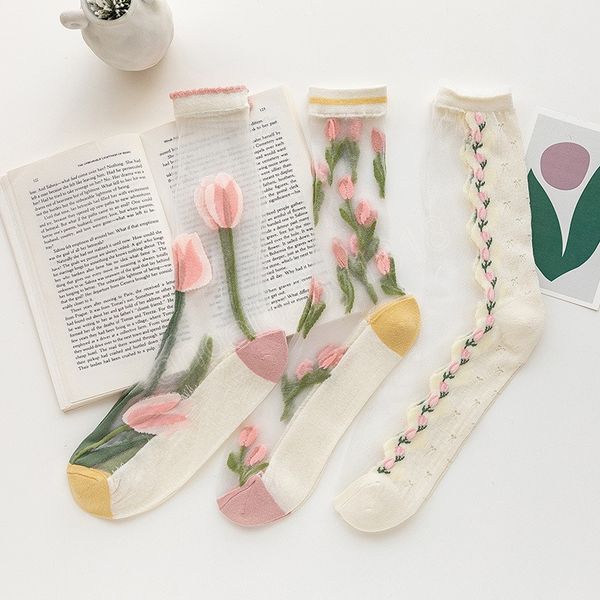 fashion summer harajuku socks ultra-thin transparent crystal silk socks women tulip pattern streetwear elastic stockings, Pink;yellow
fashion summer harajuku socks ultra-thin transparent crystal silk socks women tulip pattern streetwear elastic stockings, Pink;yellow