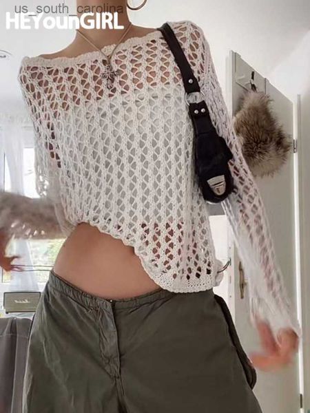 heyoungirl white crochet knit women hollow out fashion casual wide smock tee long sleeve pullover tee shirt aesthetic l230522
heyoungirl white crochet knit women hollow out fashion casual wide smock tee long sleeve pullover tee shirt aesthetic l230522