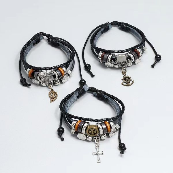 creative handmade beaded cross leather bracelet retro trend multi layered bracelet, Golden;silver
creative handmade beaded cross leather bracelet retro trend multi layered bracelet, Golden;silver