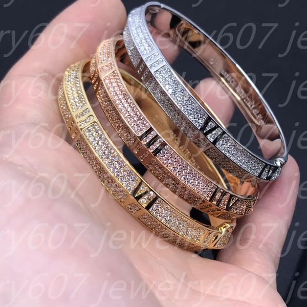 new roman numerals full diamond designer bracelet sterling silver jewelry accessories ladies bracelet do not fade lovers gift, Black
new roman numerals full diamond designer bracelet sterling silver jewelry accessories ladies bracelet do not fade lovers gift, Black