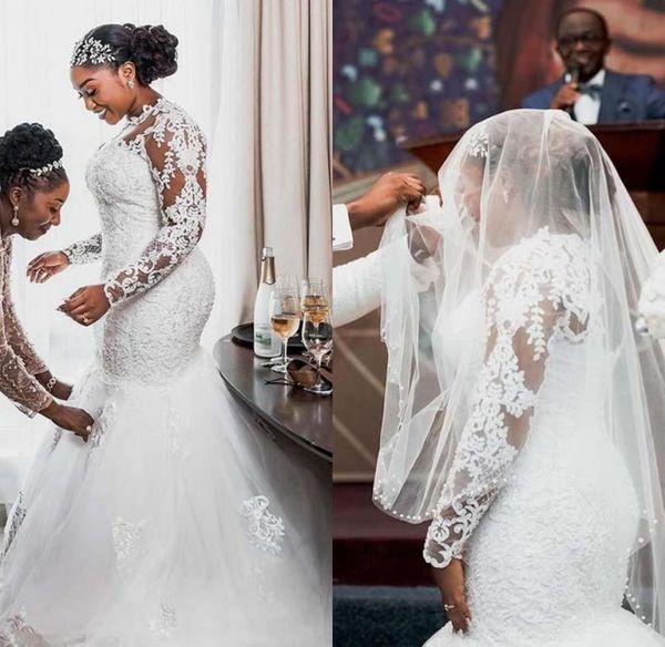 2021 vintage simple arabic aso ebi mermaid wedding dresses long sleeves jewel neck illusion lace appliques crystal beads plus size5007913, White
2021 vintage simple arabic aso ebi mermaid wedding dresses long sleeves jewel neck illusion lace appliques crystal beads plus size5007913, White