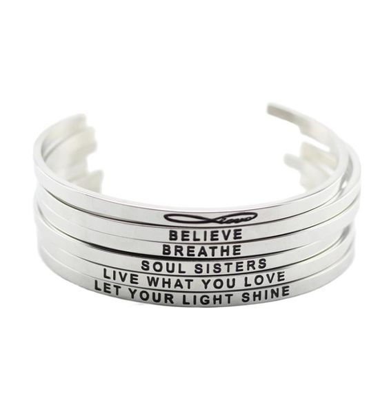 new arrival stainless steel open cuff bracelet silver hand stamped bracelet bangle engraved words bracelet bangle jewelry4050868, Black
new arrival stainless steel open cuff bracelet silver hand stamped bracelet bangle engraved words bracelet bangle jewelry4050868, Black