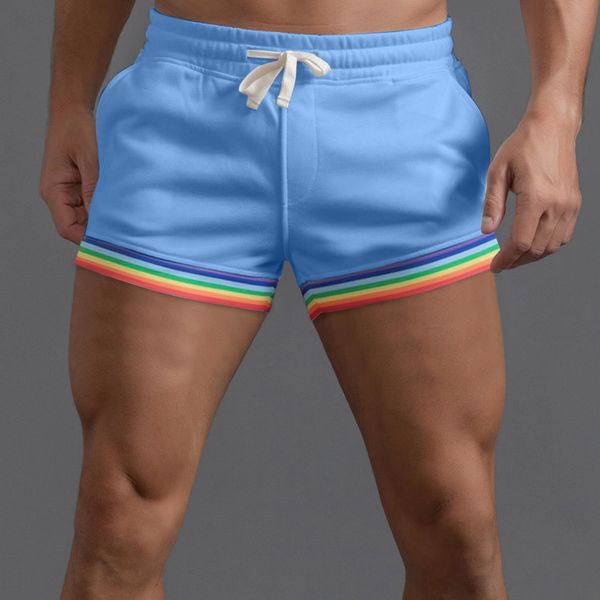men summer solid color rainbow shorts pocket drawstring loose casual sports running glitter foam star, White;black
men summer solid color rainbow shorts pocket drawstring loose casual sports running glitter foam star, White;black