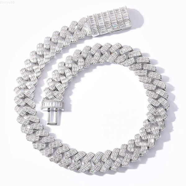 hip hop 17mm mens heavy cuban necklace pure gold plated iced out cz setting flip clasp baguette cuban link chain, Silver
hip hop 17mm mens heavy cuban necklace pure gold plated iced out cz setting flip clasp baguette cuban link chain, Silver