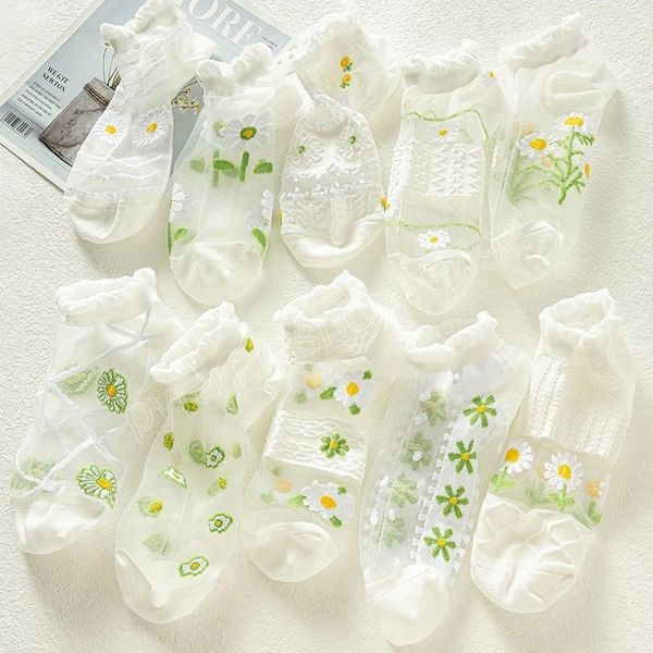 women girls summer flower socks embroidery daisy breathable lace glass silk short sock antiskid invisible ultra thin ankle socks, Pink;yellow
women girls summer flower socks embroidery daisy breathable lace glass silk short sock antiskid invisible ultra thin ankle socks, Pink;yellow