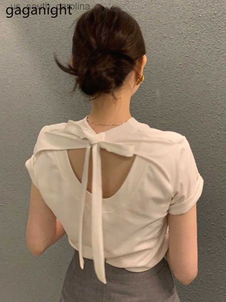 gaganight women o-neck open back hollow tie bowknot t-shirt korean chic summer loose curled short sleeve tees female l230522, White
gaganight women o-neck open back hollow tie bowknot t-shirt korean chic summer loose curled short sleeve tees female l230522, White