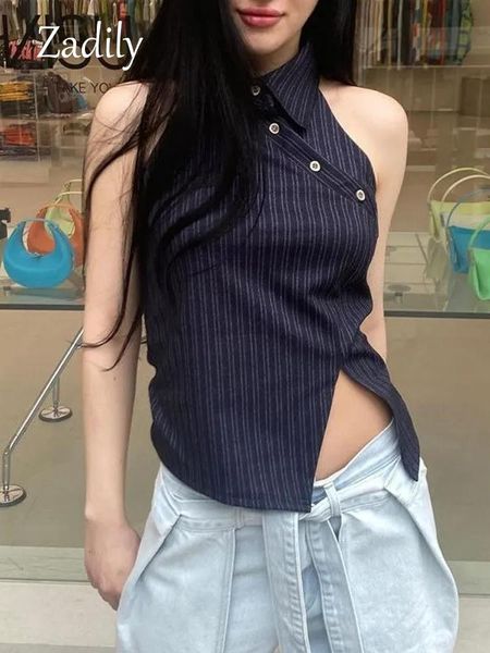 shirts zadily 2022 summer y2k sleeveless stripe shirt women street style irregular split backless crop party female blouse clothes, White
shirts zadily 2022 summer y2k sleeveless stripe shirt women street style irregular split backless crop party female blouse clothes, White