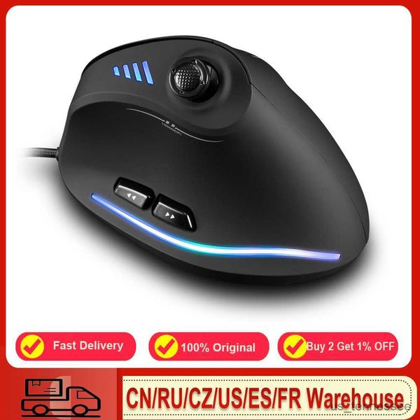 Image of Mice Mice Vertical Mouse Wired Gaming Mouse Programmable Buttons Adjustable 10000DPI Laser Engine RGB Belt Computer Mouse