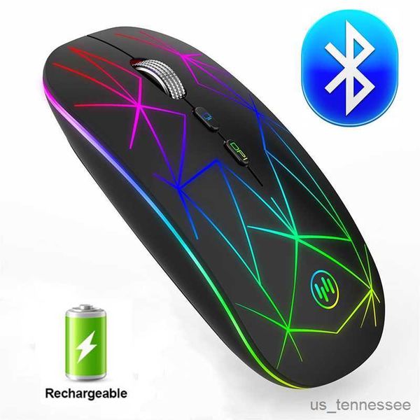 Image of Mice Mice RGB Bluetooth Mouse Wireless Mouse USB Computer Mouse Bluetooth Gamer Ergonomic LED Gaming Mice Rechargeable For PC