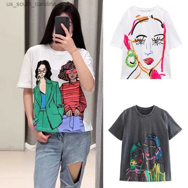 bm md za autumn and winter new design sense niche retro round neck short-sleeved girls printed t-shirt 1131897 l230522, White
bm md za autumn and winter new design sense niche retro round neck short-sleeved girls printed t-shirt 1131897 l230522, White