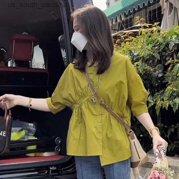 stitching short-sleeved shirt women's 2023 summer design sense small fresh small shirt round neck irregular camisas l230522, White
stitching short-sleeved shirt women's 2023 summer design sense small fresh small shirt round neck irregular camisas l230522, White