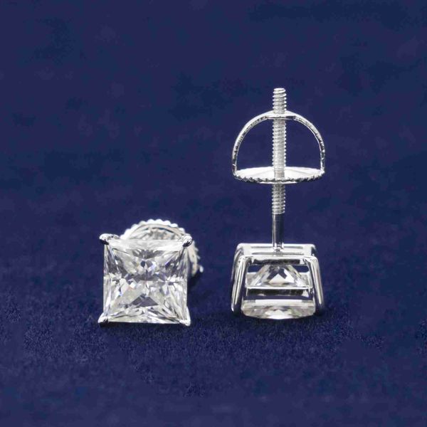 pass tester princess cut vvs moissanite diamond earring 10k 14k 18k white and yellow solid gold stud earrings, Silver
pass tester princess cut vvs moissanite diamond earring 10k 14k 18k white and yellow solid gold stud earrings, Silver