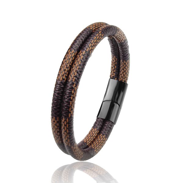 

Luxury Design Double Layered Leather Bracelet Handmade Bracelets Jewelry for Gift