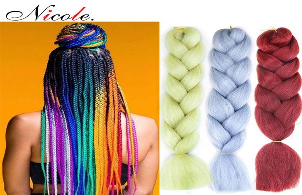 nicole 24inch omber jumbo braiding crochet hair new style soft kanekalon fieber blackpurpleblue color rainbow synthetic hair ext3248949, Black
nicole 24inch omber jumbo braiding crochet hair new style soft kanekalon fieber blackpurpleblue color rainbow synthetic hair ext3248949, Black