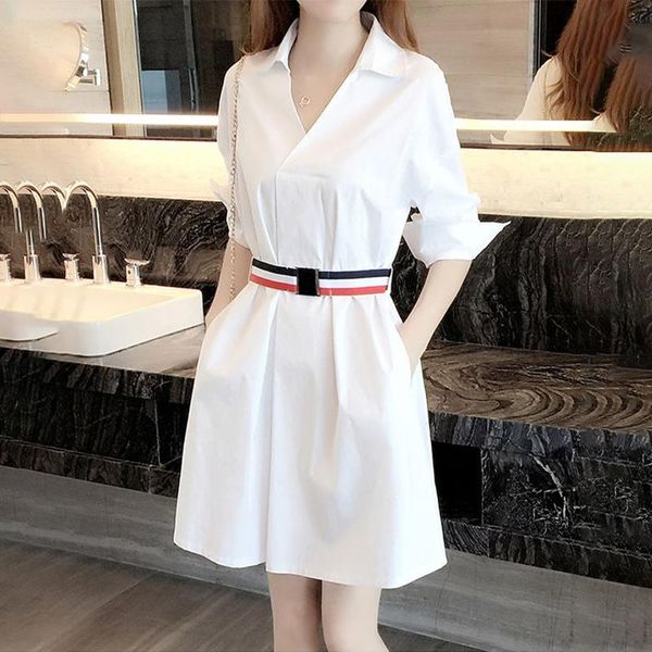 dresses white shirt dress women 7point sleeve vneck with belt elegant summer dresses urban casual office ete 2022 vestidos robe femme, Black;gray
dresses white shirt dress women 7point sleeve vneck with belt elegant summer dresses urban casual office ete 2022 vestidos robe femme, Black;gray