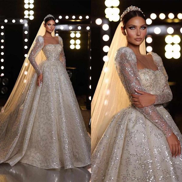 arabia princess a line wedding dresses bling bling long sleeve bridal gowns cutom made vestido de noiva, White
arabia princess a line wedding dresses bling bling long sleeve bridal gowns cutom made vestido de noiva, White