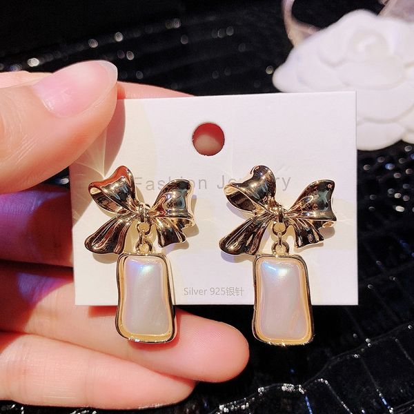 cute sweet bow pendant drop pearl stud earrings for women fashion luxury designer hypoallergenic silver post gift box stunning classic chic, Golden;silver
cute sweet bow pendant drop pearl stud earrings for women fashion luxury designer hypoallergenic silver post gift box stunning classic chic, Golden;silver
