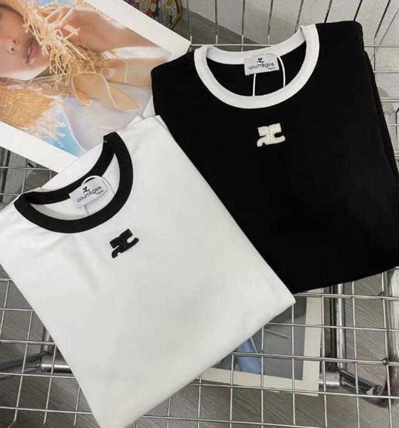 black white classic vintage designer t shirt summer short sleeve courreges women tshirt teerrh
black white classic vintage designer t shirt summer short sleeve courreges women tshirt teerrh