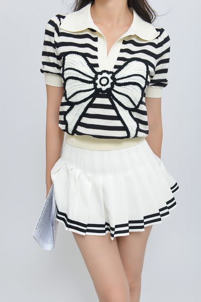 603 xl 2023 summer sweaters women's pullover sweater white striped lapel neck short sleeve brand same style women's yl, White;black
603 xl 2023 summer sweaters women's pullover sweater white striped lapel neck short sleeve brand same style women's yl, White;black
