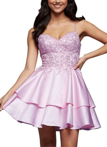 short homecoming dresses sweetheart tiered appliques backless satin a-line party gowns princess plus size mini birthday prom graudation cock, Blue;pink
short homecoming dresses sweetheart tiered appliques backless satin a-line party gowns princess plus size mini birthday prom graudation cock, Blue;pink