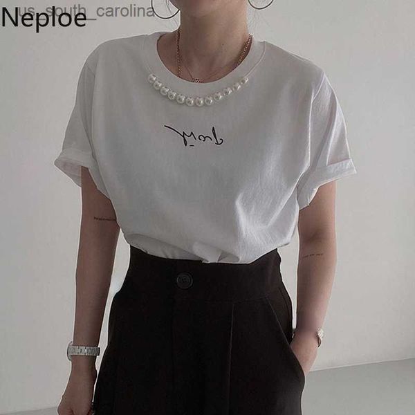 neploe korean chic simple o-neck summer pearl embellishment letter printing tees loose versatile short-sleeve femme t-shirt l230522, White
neploe korean chic simple o-neck summer pearl embellishment letter printing tees loose versatile short-sleeve femme t-shirt l230522, White