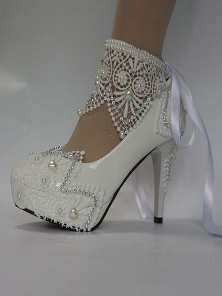 women lace wedding shoes bridal rhinestone round toe with flower genuine leather party prom ribbon 10cm heel3704655, Black
women lace wedding shoes bridal rhinestone round toe with flower genuine leather party prom ribbon 10cm heel3704655, Black