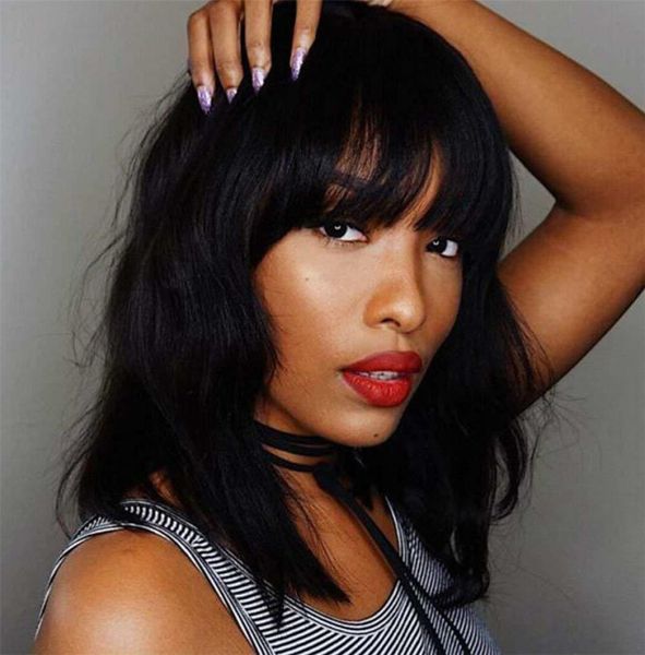 natural wave short bob wigs with bangs 150 glueless brazilian human hair wig for black women machine made7211638, Black;brown
natural wave short bob wigs with bangs 150 glueless brazilian human hair wig for black women machine made7211638, Black;brown