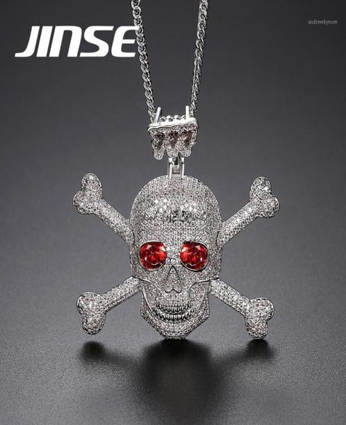 jinse full rhinestone punk red cz stone skeleton skull pendants necklaces for men gold color hip hop jewelry gift rope chain13197182, Silver
jinse full rhinestone punk red cz stone skeleton skull pendants necklaces for men gold color hip hop jewelry gift rope chain13197182, Silver