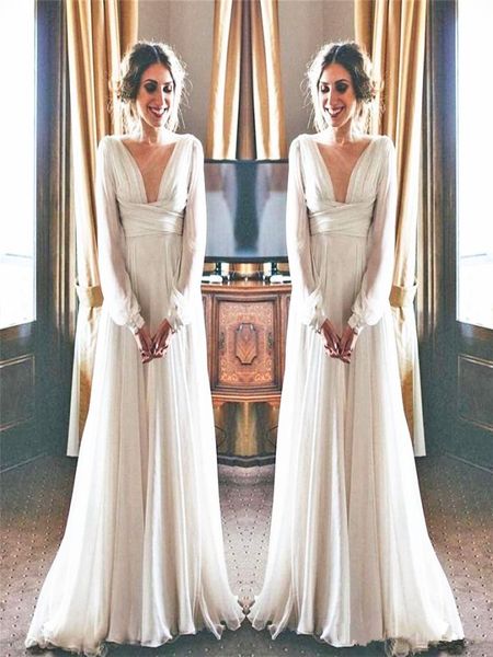 greek goddess style wedding dress long sleeve deep v neck flowing chiffon floor length graceful bridal gowns vestidos de noiva cus9559703, White
greek goddess style wedding dress long sleeve deep v neck flowing chiffon floor length graceful bridal gowns vestidos de noiva cus9559703, White