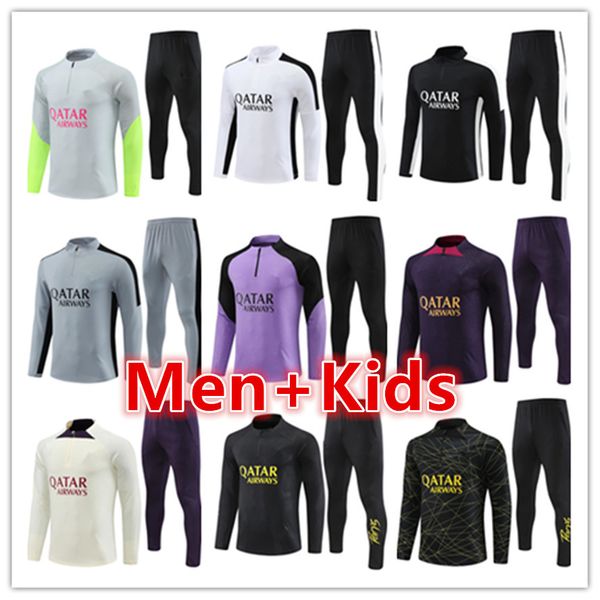 22 23 24 paris psgs mens and kids soccer tracksuit jersey kit 2023 2024 psgs men football jerseys training tracksuits jacket set chandal fut, Black
22 23 24 paris psgs mens and kids soccer tracksuit jersey kit 2023 2024 psgs men football jerseys training tracksuits jacket set chandal fut, Black