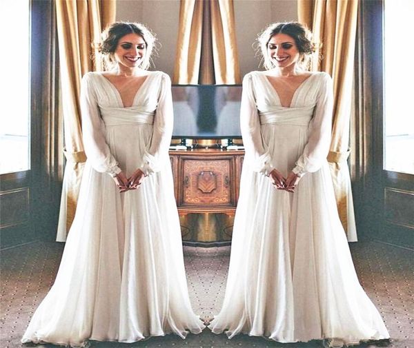 greek goddess style wedding dress long sleeve deep v neck flowing chiffon floor length graceful bridal gowns vestidos de noiva cus2308240, White
greek goddess style wedding dress long sleeve deep v neck flowing chiffon floor length graceful bridal gowns vestidos de noiva cus2308240, White